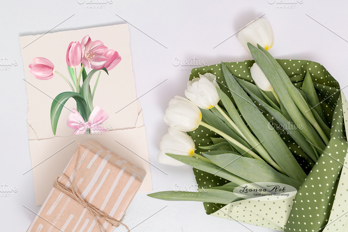 Tulips Clipart Set, a Seasonal Illustration by Leonaa art (Photo 8 of 8)