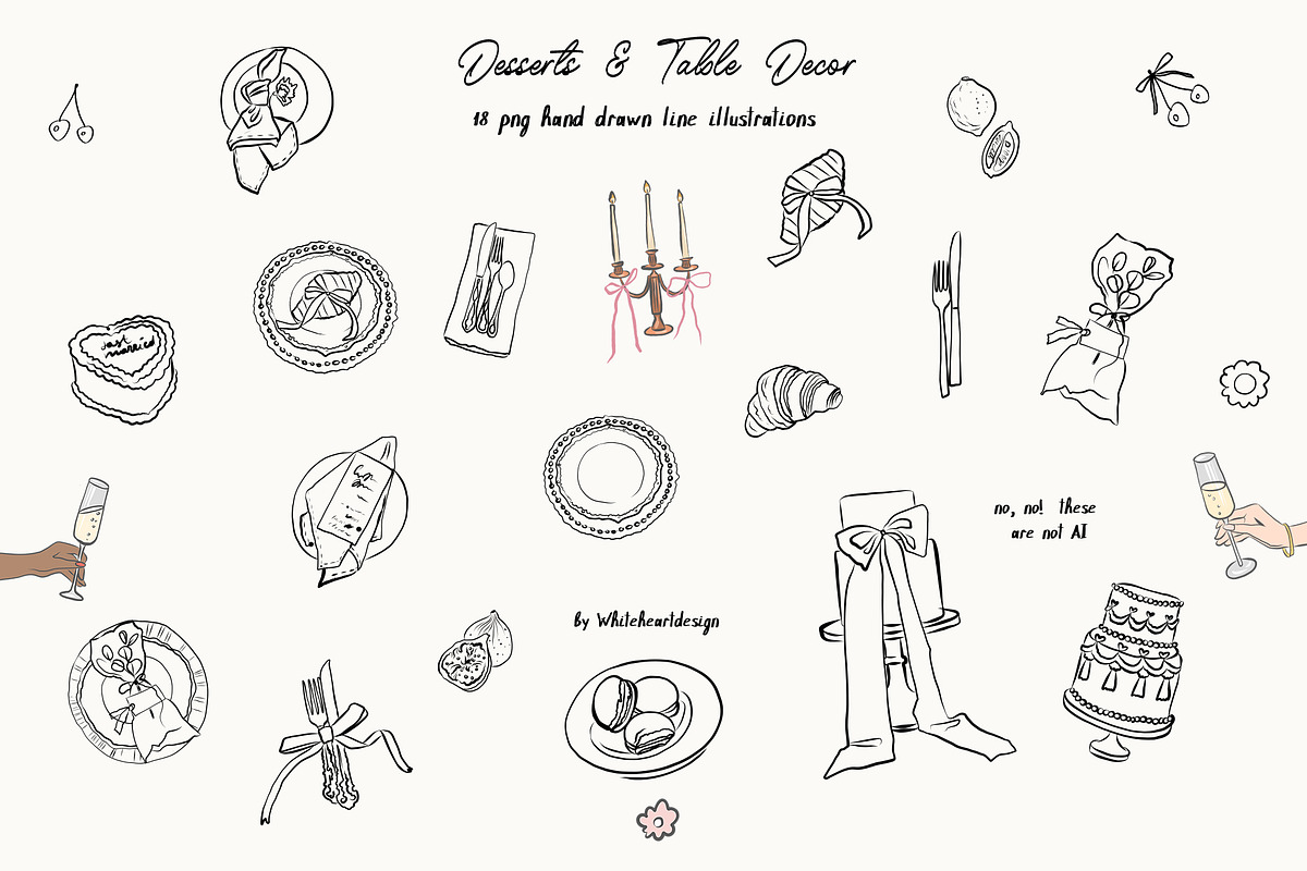 Hand Drawn Wedding Illustrations 300, an Object Graphic by whiteheartdesign (Photo 9 of 24)