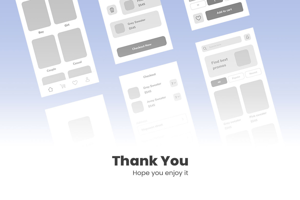 ecommerce Wireframe Apps, a Wireframe Template by INSPR STD (Photo 5 of 6)