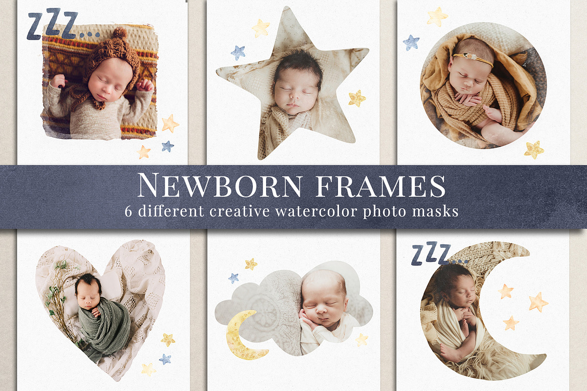 Newborn Frames photo masks, an Object Graphic by BrownLeopard (Photo 1 of 8)