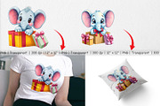 Elephant Clipart Gift, a Graphic by Artnoy (Thumbnail 3 of 5)