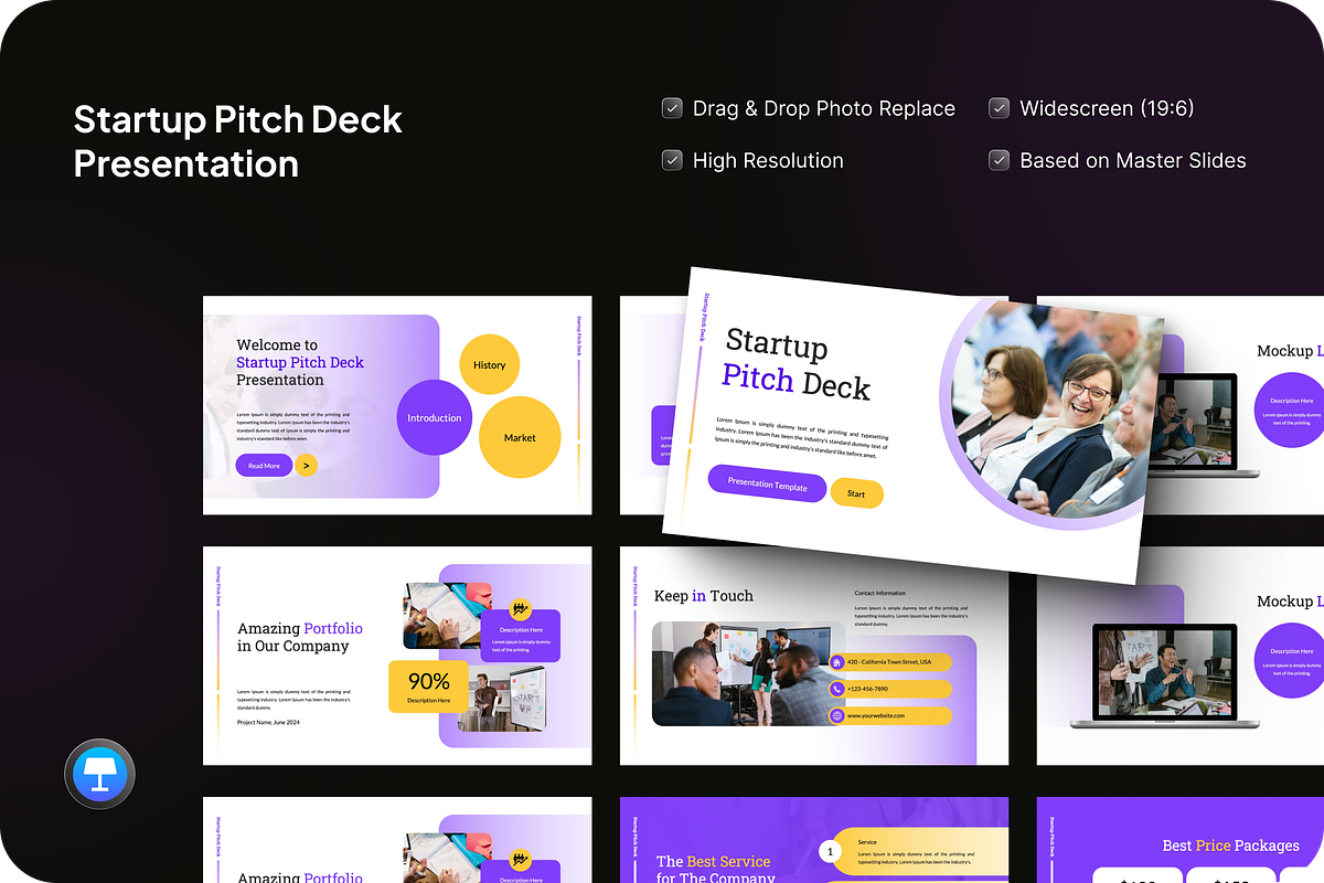 Startup Pitch Deck Keynote, a Presentation Template by SquidPixey (Photo 1 of 7)