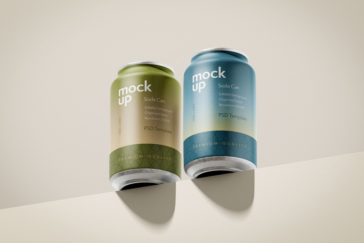 Soda Can Mockup Set, a Packaging Mockup by Deeplab (Photo 12 of 12)