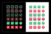 160 Check Mark & Cross Mark Symbols, an Object Graphic by WORAKAMON Design Studio (Thumbnail 3 of 5)