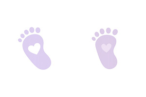 Cute baby footprints with heart, an Illustration by ZinetroN