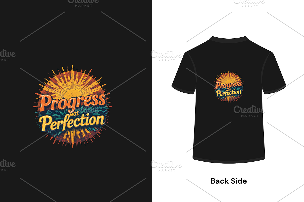 T-Shirts Design Progress Not Perfect, an Illustration by Creative design (Photo 2 of 3)