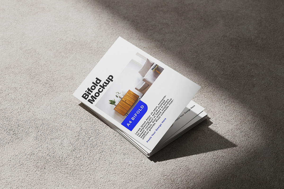 A4 Bi-Fold Brochure Mockup, a Books & Magazine Mockup by UFR_GRAPHIC (Photo 2 of 4)