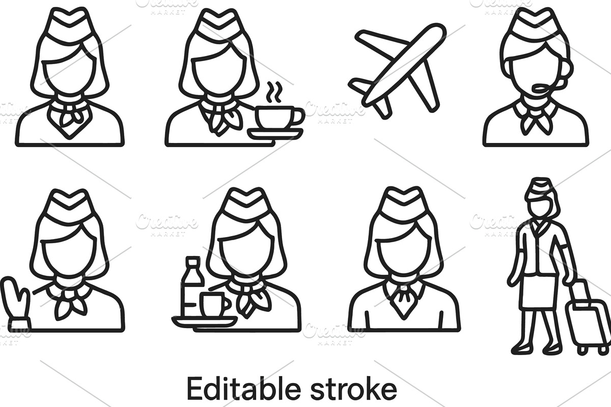 Vector illustration of airline staff, a Transportation Illustration by ZinetroN