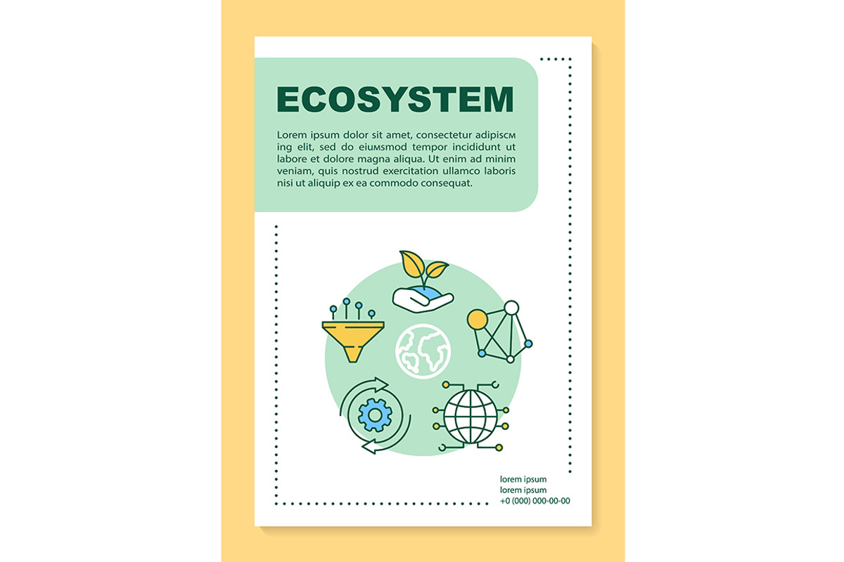 Ecosystem poster template layout, an Outline Icon by IMG Visuals