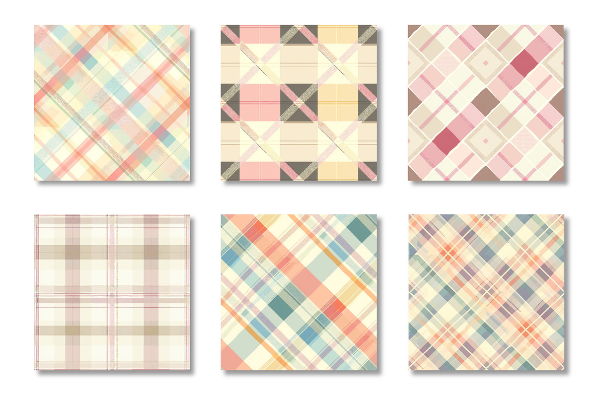 Pastel Check Seamless Pattern Bundle, a Pattern Graphic by Canvas Craft (Photo 3 of 9)