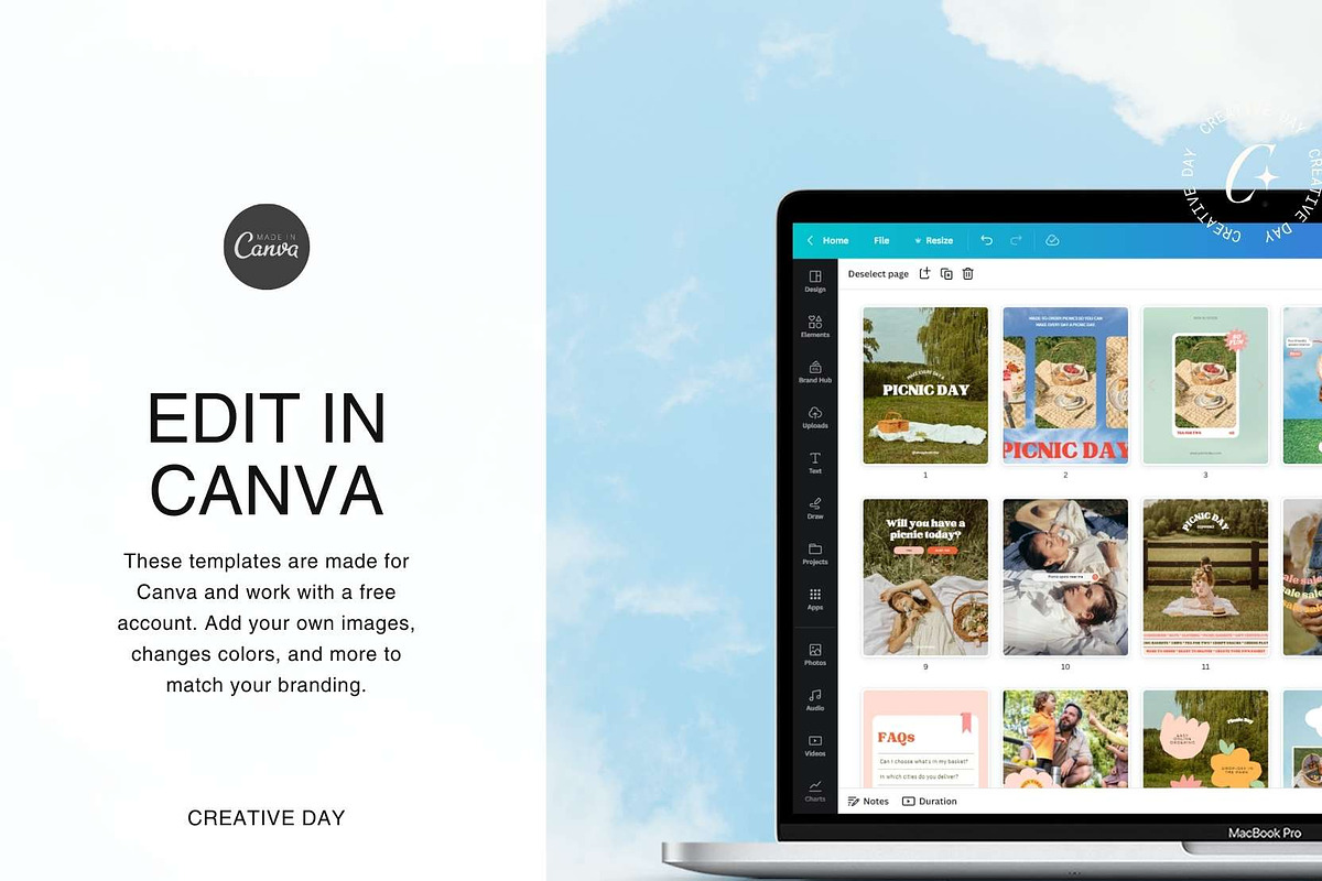 Picnic Day Canva Instagram Posts, a Social Media Template by Creative Day (Photo 8 of 8)