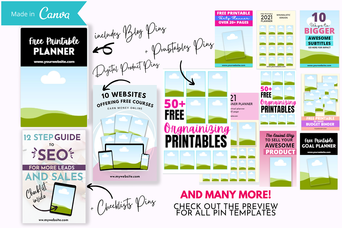 Pinterest Templates for Canva, a Social Media Template by artinspirestudio (Photo 5 of 5)