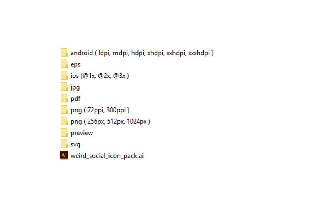 Weird social icon pack(Mutli-Format), an Outline Icon by Saif71 - Shop (Photo 7 of 7)