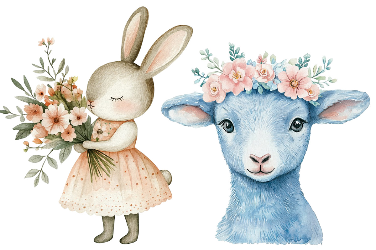 Sweet Woodland Floral Animal, an Illustration by CitraGraphics (Photo 3 of 5)