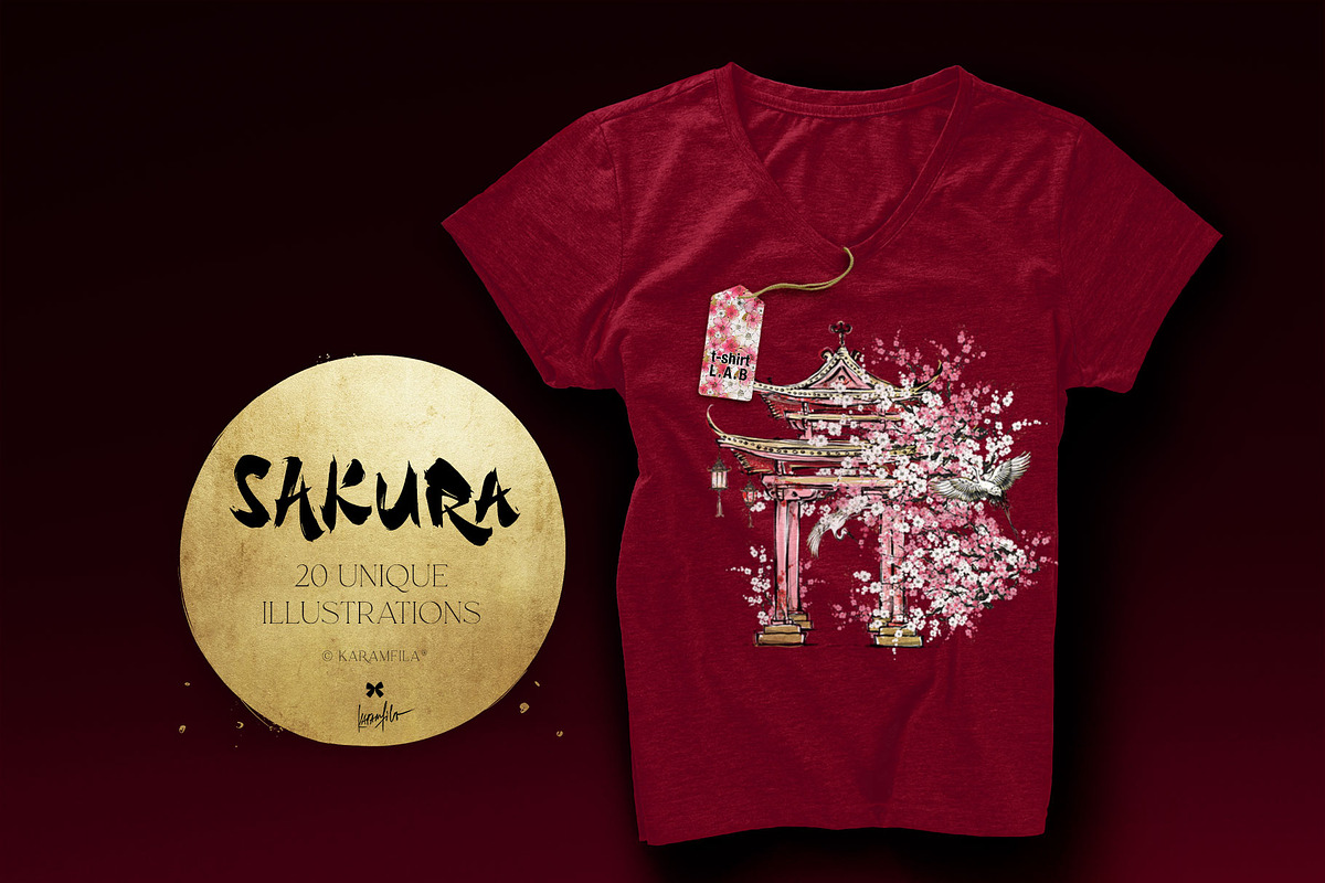 Cherry Blossoms Japan Clipart Sakura, a Decorative Illustration by KaramfilaS (Photo 3 of 9)
