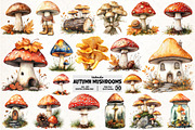 Autumn Mushrooms Clipart Bundle, an Illustration by Pixels.Craft (Thumbnail 1 of 7)