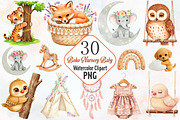 Boho Nursery Baby Clipart Bundle, a Seasonal Illustration by RobertsArt (Thumbnail 1 of 7)