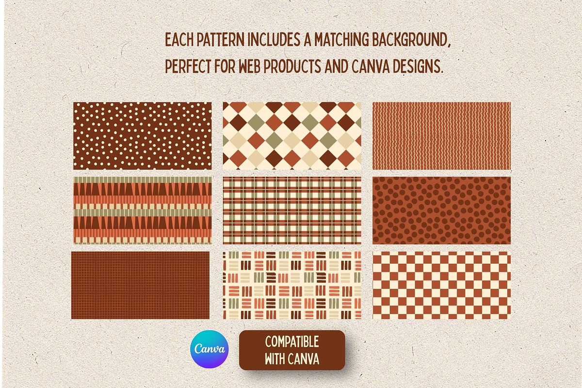 Retro Autumn Seamless Patterns, a Pattern Graphic by Checks & Dots (Photo 6 of 10)