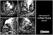 Steam Engine Train Jungle Railway, a Background Graphic by LaseredNinja (Thumbnail 1 of 7)