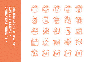 Spooky Season Line Art Icon Set