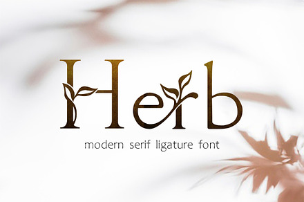 Herb - floral ligature font, a Serif Font by Innire