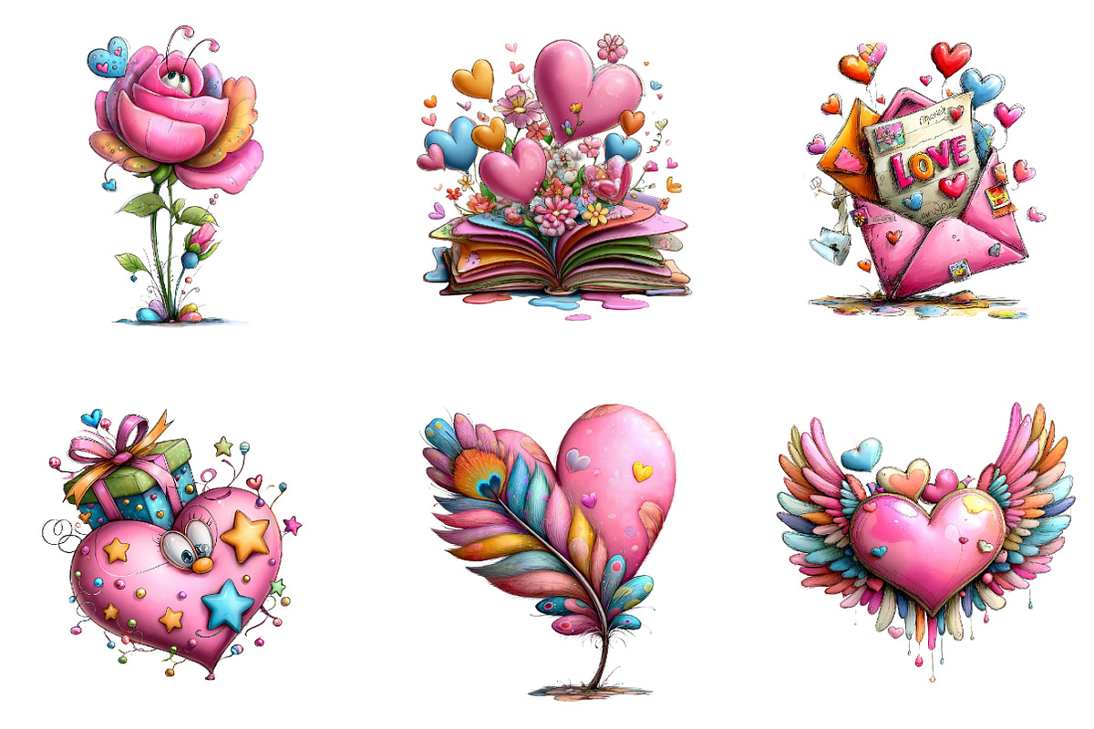 Watercolor Valentine Animals Clipart, an Illustration by CreationArt (Photo 6 of 8)