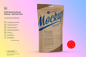 Kraft Paper Stand-Up Pouch Mockup