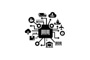 Logistics Hub Silhouette Set, a Graphic by hafijul (Thumbnail 8 of 14)
