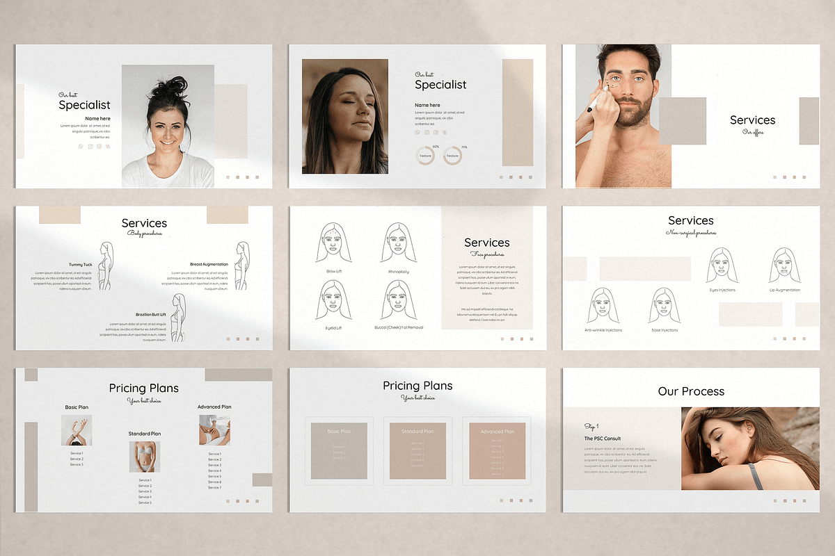 Plastic Surgery PowerPoint Template, a Presentation Template by Flat Icons