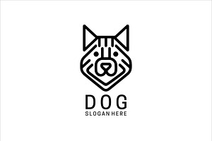 Line Art Dog Logo Design, a Branding & Logo Template by Vectorium Studio