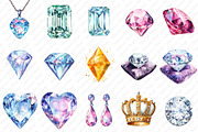 Luxury Diamond ClipArt, an Illustration by Watercolor design (Thumbnail 2 of 12)