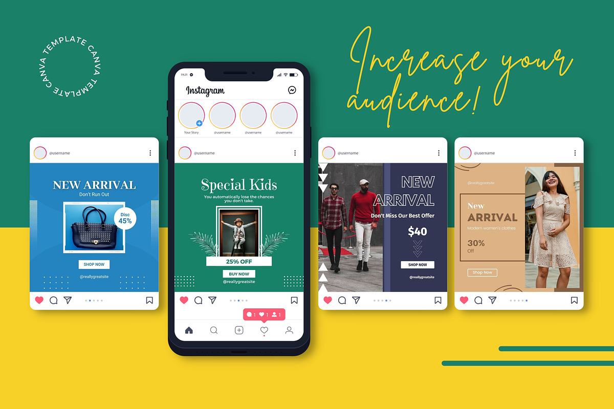 Fashion Sale Content Instagram Posts, a Social Media Template by emcrea (Photo 2 of 9)