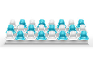 Stadium bench seats isolated on, an Object Illustration by art PVP - market