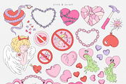Anti Valentines Day clipart set, an Object Graphic by @olga.angelloz (Thumbnail 2 of 2)