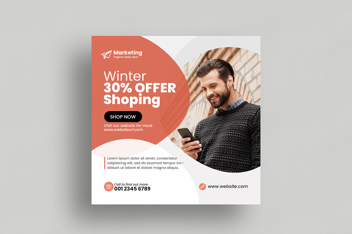 Winter Sale Social Media Post, a Social Media Template by DesignOriel (Photo 2 of 3)