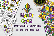 Mardi Gras Joyful Collection, a Decorative Illustration by Elinorka (Thumbnail 1 of 9)