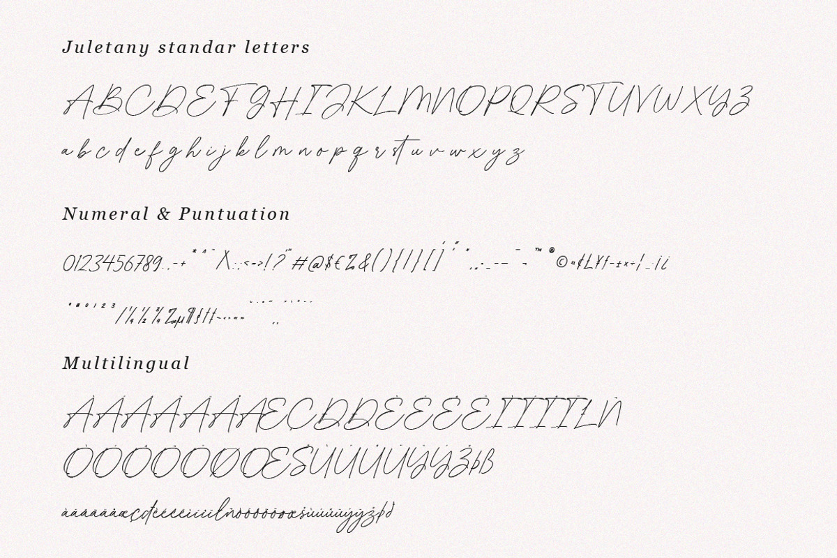 Juletany Signature Script Font, a Script Font by Typebae (Photo 9 of 9)