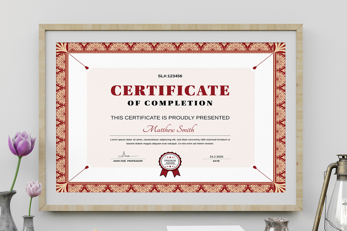 Certificate Design Template, a Stationery Template by MightyDesign (Photo 1 of 6)