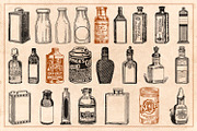 120 Vintage Bottles, Flasks & Vials, an Illustration by Brigantine Designs (Thumbnail 6 of 6)