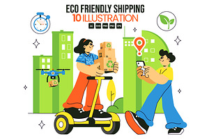 10 Eco Friendly Shipping Service, a Person Illustration by denayunebgt