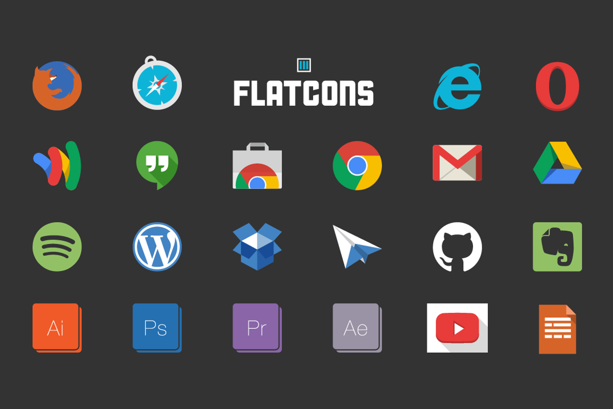 Flatcons - Flat Web Icons preview 2