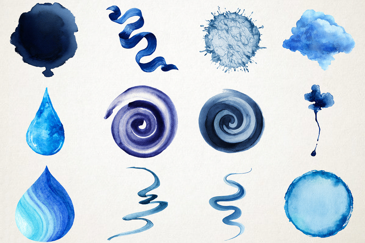 Blue Ink Elements, an Illustration by RobertsArt (Photo 5 of 7)