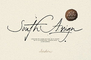 South Assign - Vintage Inspired Font, a Script Font by Sarid Ezra