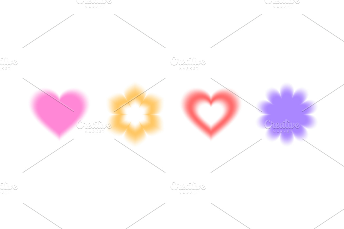 Y2K aura blur shapes with soft, an Illustration by YuliiaOsadcha