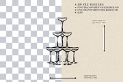 Champagne Glass Tower, a Food Illustration by CraftingOnSunday (Thumbnail 2 of 3)