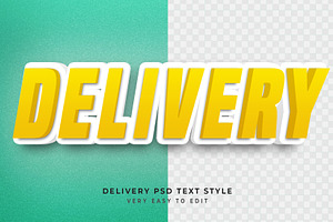 Delivery 3D Text Style Effect Mockup