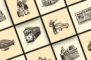 Vintage Travel Illustration Set, a Transportation Illustration by Prosymbols (Thumbnail 6 of 10)