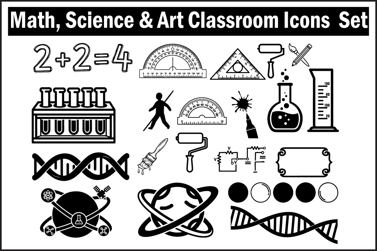 Math Science & Art Classroom Icons S, an Object Graphic by Creativeshirt (Photo 2 of 15)