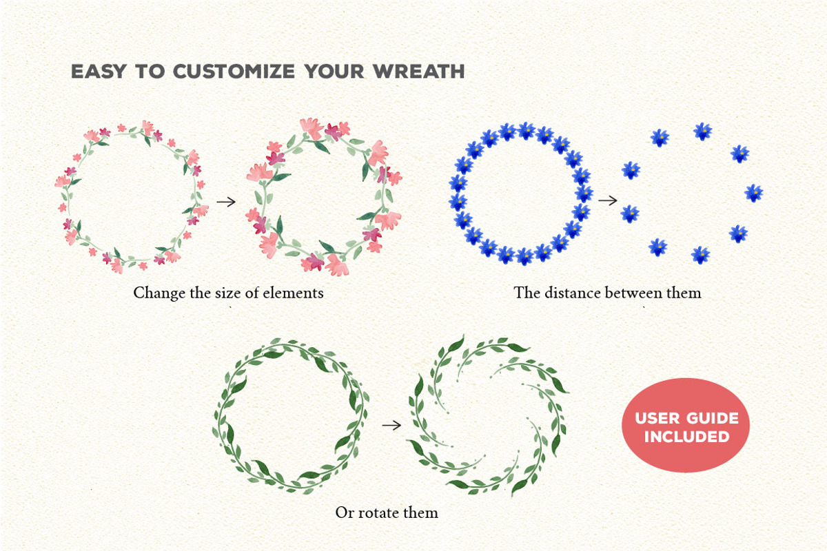 Wreath Brushes for Illustrator, a Brush Add-On by Olga Proz (Photo 4 of 5)