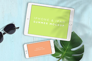 Mockup . iPhone & iPad Summer